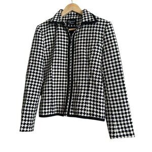 Giancarlo Ferrari Houndstooth Full ZipJacket Size 4